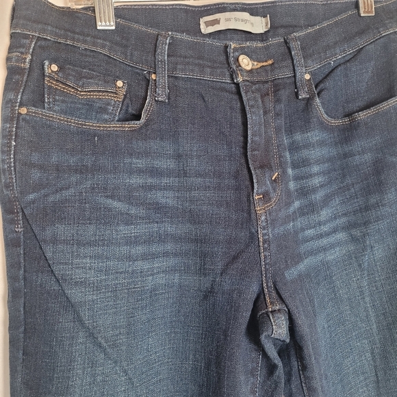 Levi's 505 Straightleg Dark Wash Jeans Women's Size 10 - Picture 2 of 10